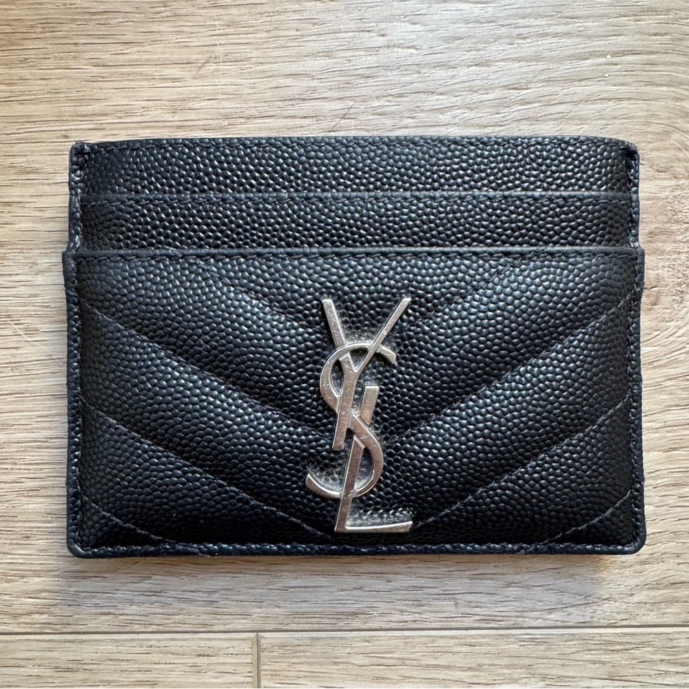 YSL Black Leather Card Holder